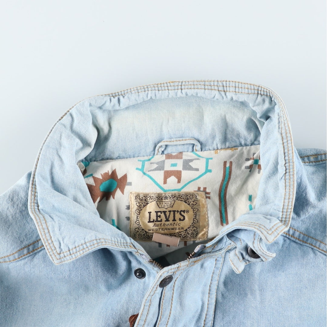 Levi's Western Wear Native Pattern Denim Jacket, Men's Size XL (approx.) cotton blue type Vintage Second Hand