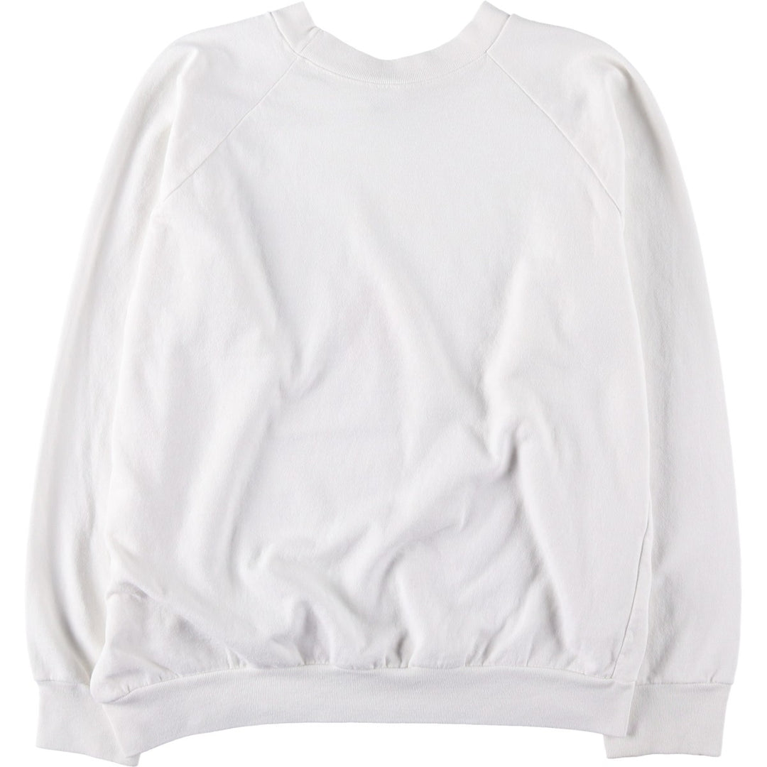 KW SPORT Printed Sweatshirt, Made in USA, Men's Size L (Equivalent), Vintage polyester white type Vintage Second Hand
