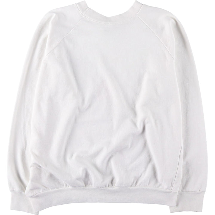 KW SPORT Printed Sweatshirt, Made in USA, Men's Size L (Equivalent), Vintage polyester white type Vintage Second Hand