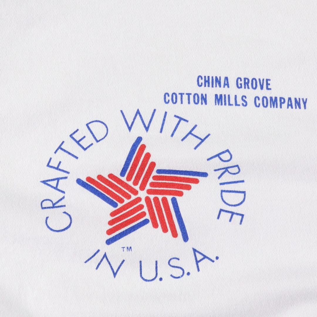 KW SPORT Printed Sweatshirt, Made in USA, Men's Size L (Equivalent), Vintage polyester white type Vintage Second Hand