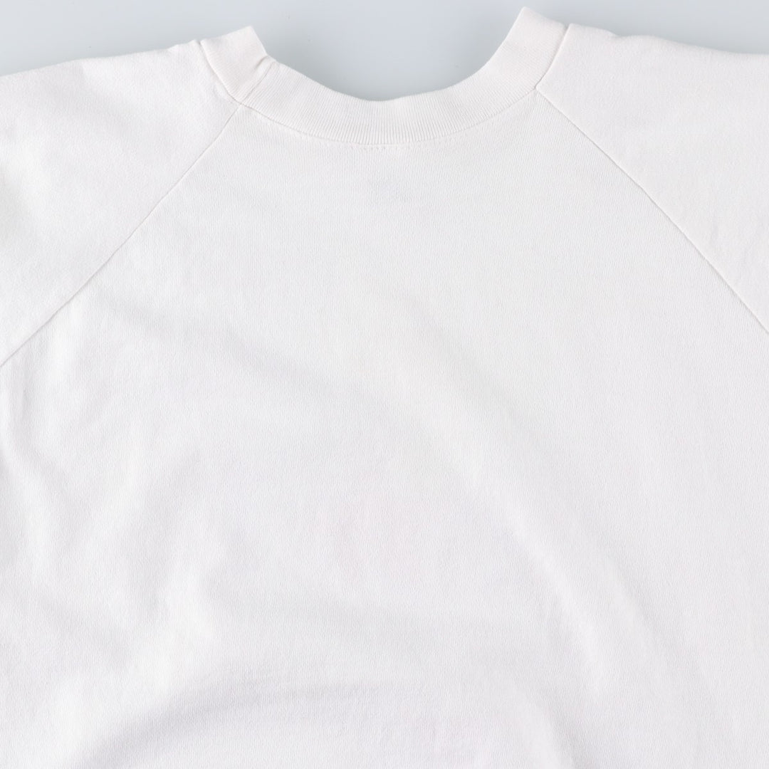 KW SPORT Printed Sweatshirt, Made in USA, Men's Size L (Equivalent), Vintage polyester white type Vintage Second Hand