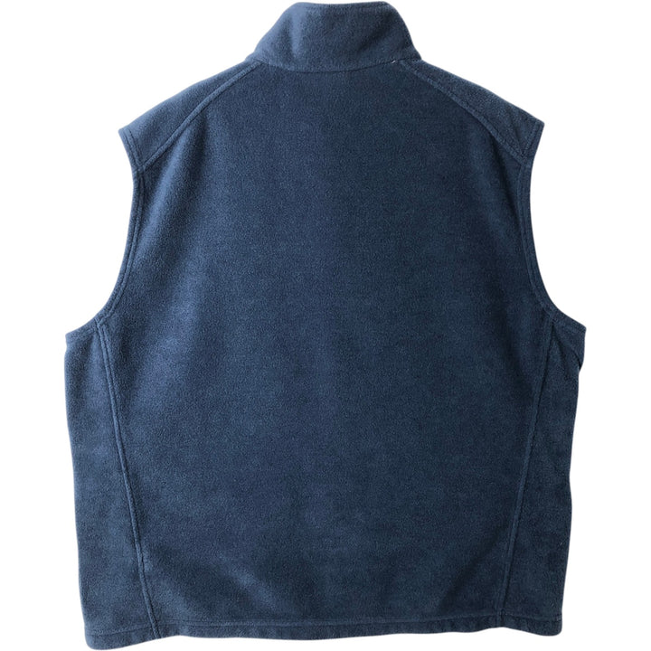 Columbia fleece vest, men's size XL polyester navy blue type Vintage Second Hand