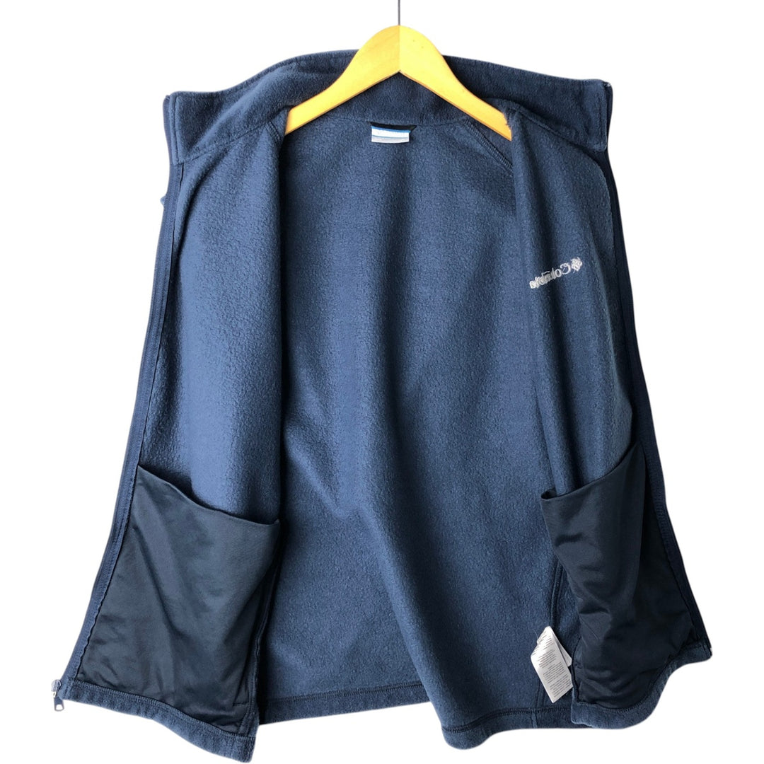 Columbia fleece vest, men's size XL polyester navy blue type Vintage Second Hand