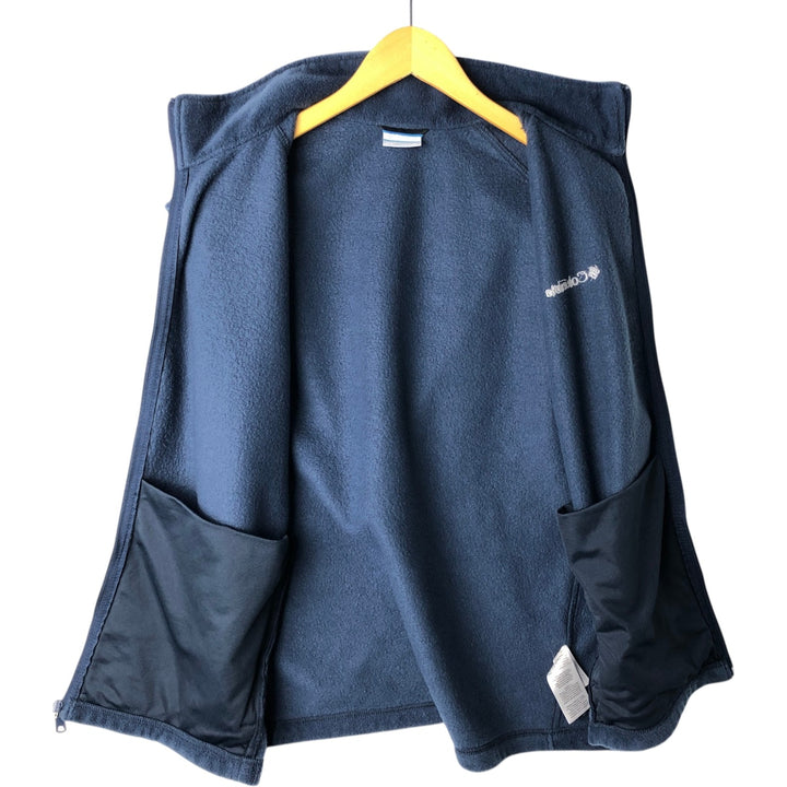 Columbia fleece vest, men's size XL polyester navy blue type Vintage Second Hand