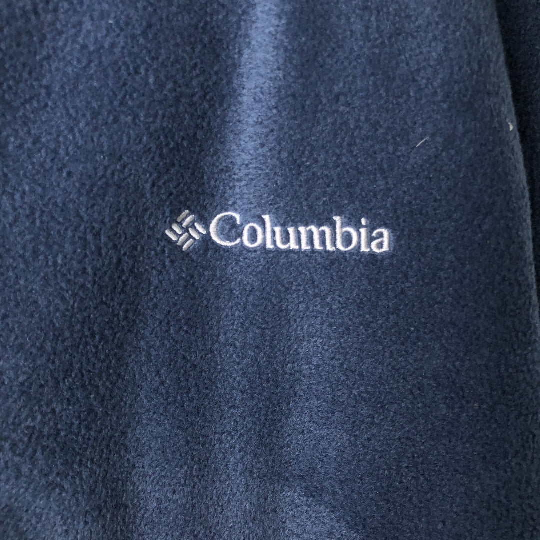 Columbia fleece vest, men's size XL polyester navy blue type Vintage Second Hand