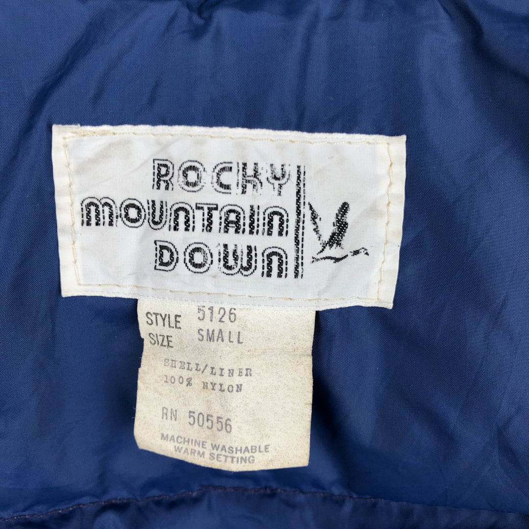 ~90'S ROCKY MOUNTAIN DOWN Goose Down Vest, Men's Size S (approx.), Vintage Nylon Navy blue Vintage Second Hand