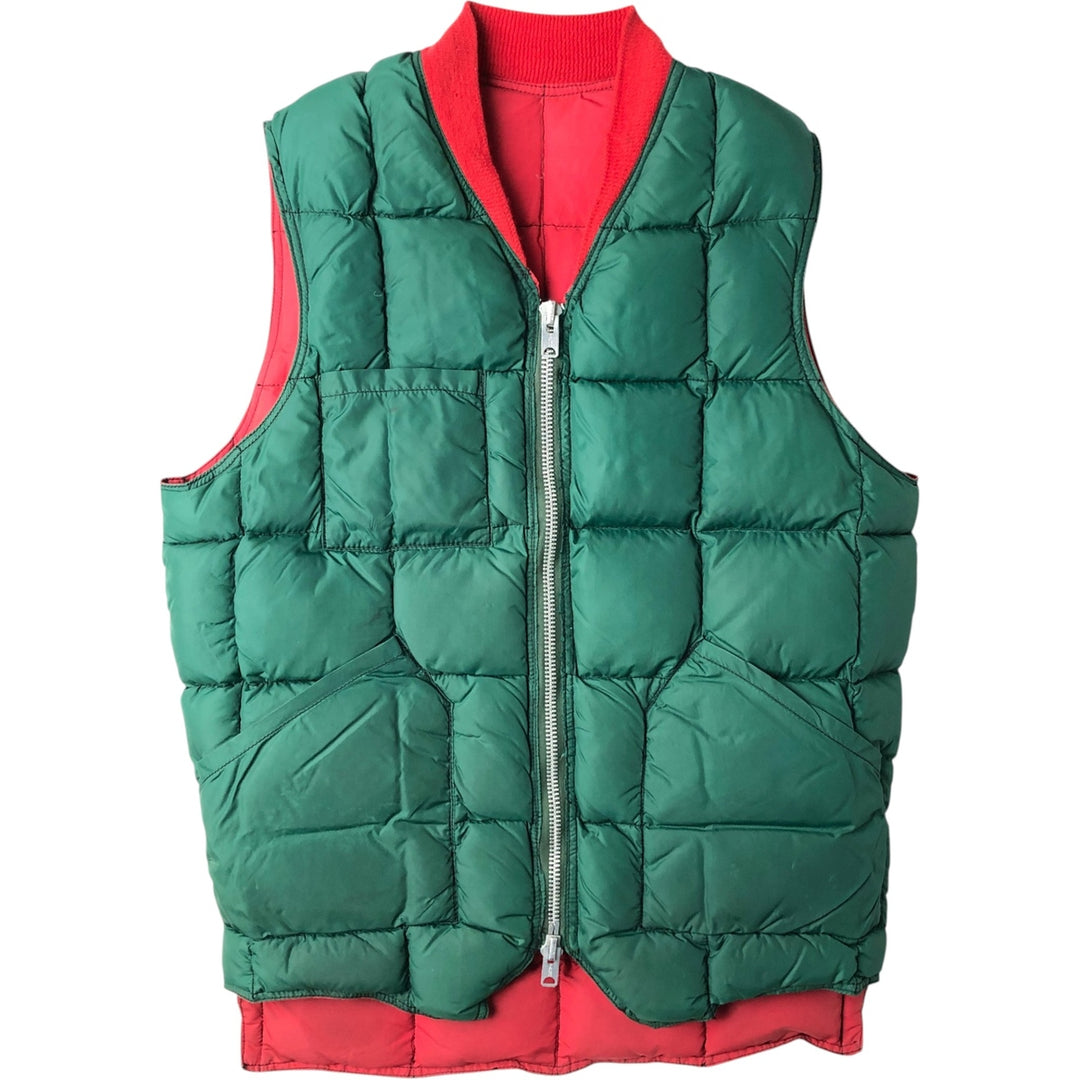 Padded Reversible Down Vest, Men's Size L (approx.), Vintage unclear green type Vintage Second Hand