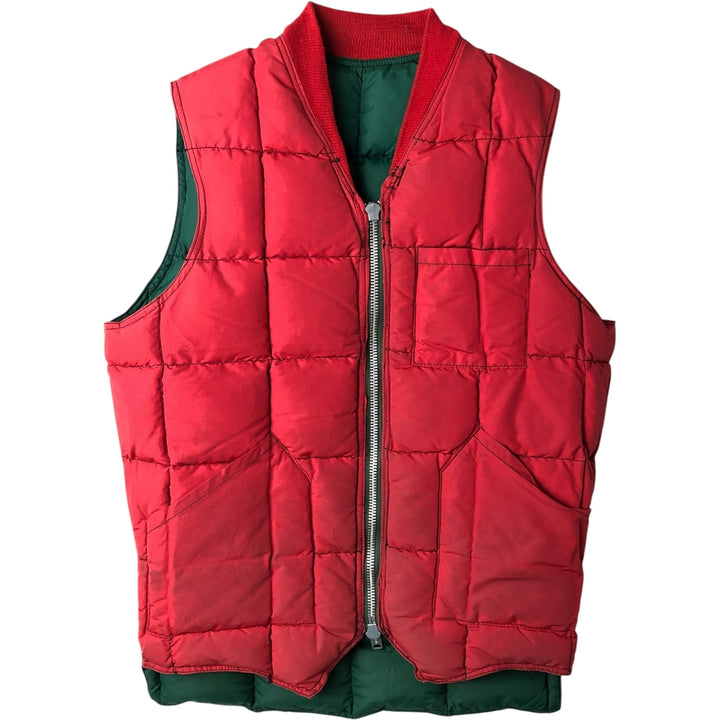Padded Reversible Down Vest, Men's Size L (approx.), Vintage unclear green type Vintage Second Hand