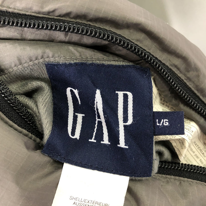 90'S GAP DENIM Old GAP Padded Down Vest Men's Size L Vintage Nylon gray type Vintage Second Hand