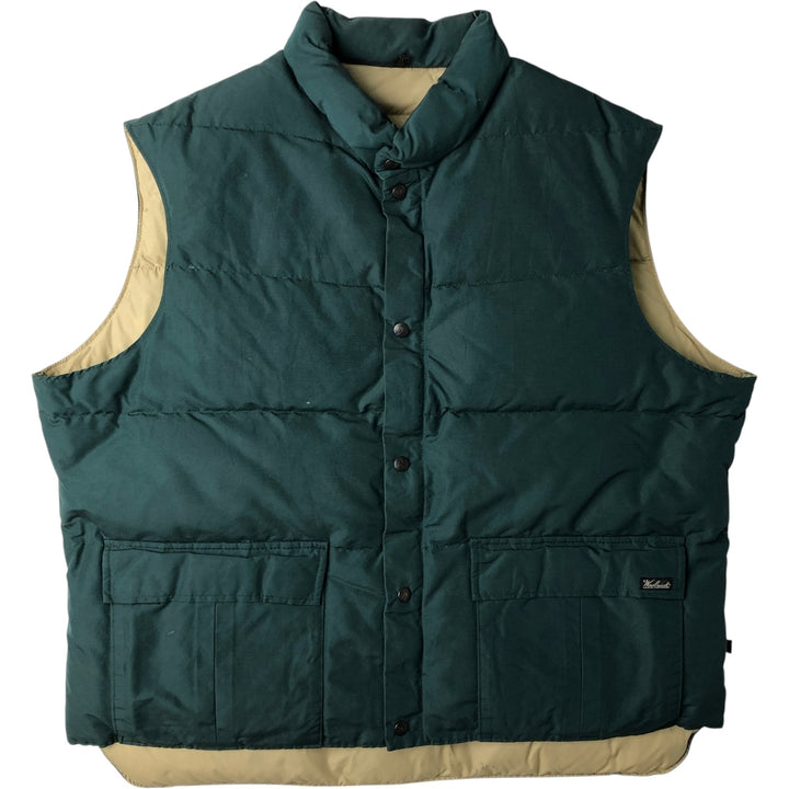 1990'S Woolrich Down Vest, Made in USA, Men's Size XL (approx.), Vintage cotton green type Vintage Second Hand