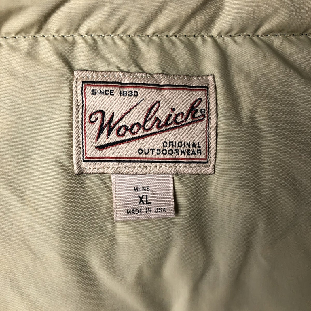 1990'S Woolrich Down Vest, Made in USA, Men's Size XL (approx.), Vintage cotton green type Vintage Second Hand