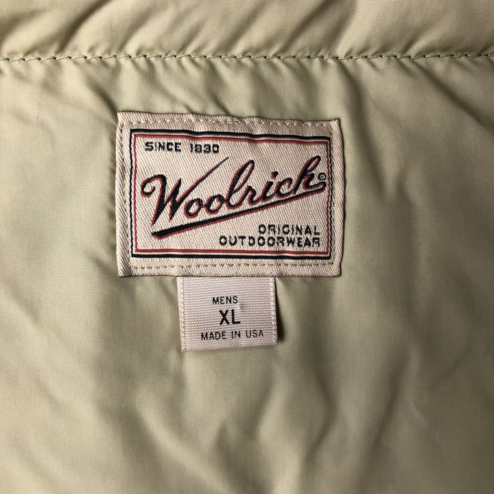 1990'S Woolrich Down Vest, Made in USA, Men's Size XL (approx.), Vintage cotton green type Vintage Second Hand