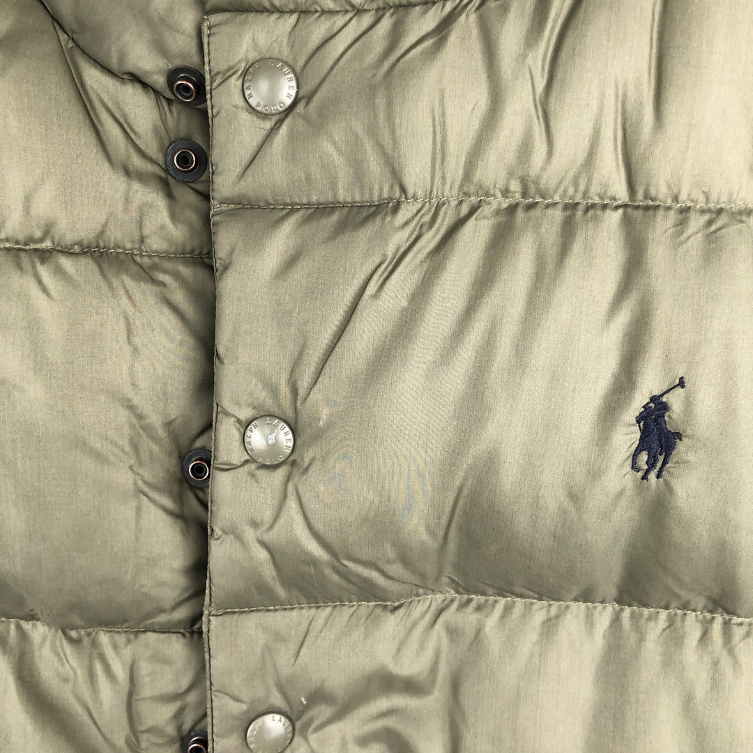 Ralph Lauren POLO by Ralph Lauren Down Vest, Men's Size S (approx.) polyester Khaki type Vintage Second Hand