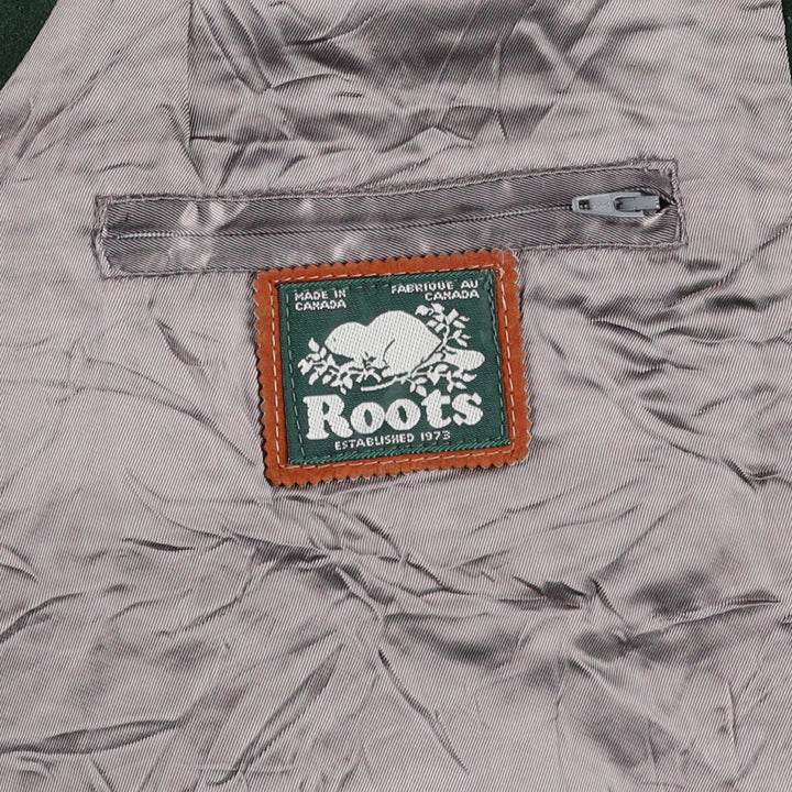 ROOTS Suede Leather Vest, Made in Canada, Men's XL (approx.) Suede leather green type Vintage Second Hand