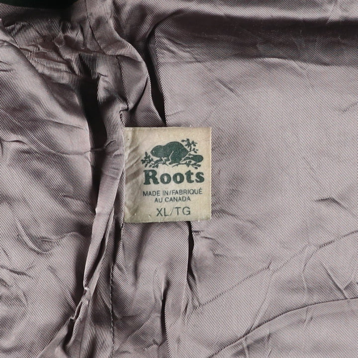 ROOTS Suede Leather Vest, Made in Canada, Men's XL (approx.) Suede leather green type Vintage Second Hand