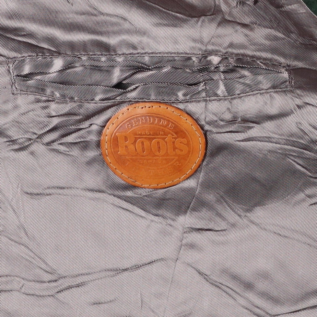 ROOTS Suede Leather Vest, Made in Canada, Men's XL (approx.) Suede leather green type Vintage Second Hand