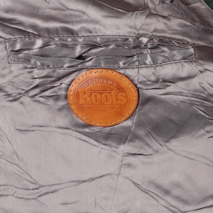 ROOTS Suede Leather Vest, Made in Canada, Men's XL (approx.) Suede leather green type Vintage Second Hand