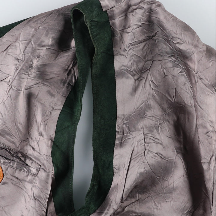ROOTS Suede Leather Vest, Made in Canada, Men's XL (approx.) Suede leather green type Vintage Second Hand