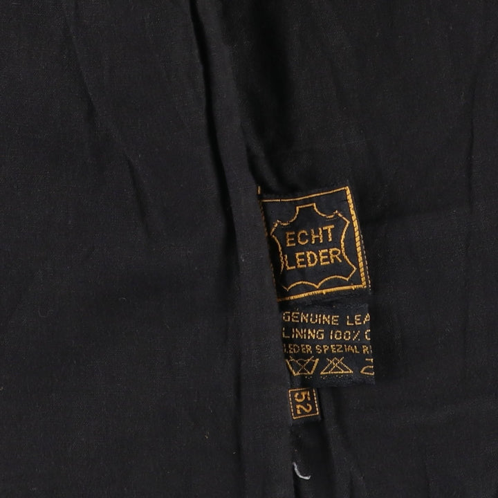 Leather vest, men's size L genuine leather black type Vintage Second Hand