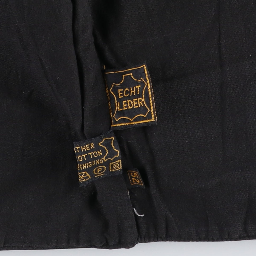 Leather vest, men's size L genuine leather black type Vintage Second Hand
