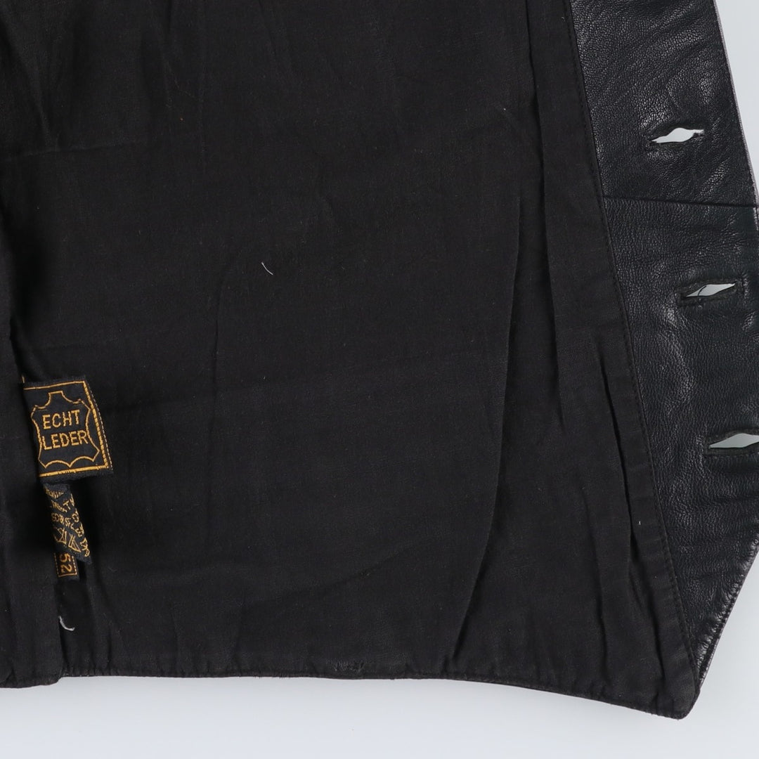 Leather vest, men's size L genuine leather black type Vintage Second Hand