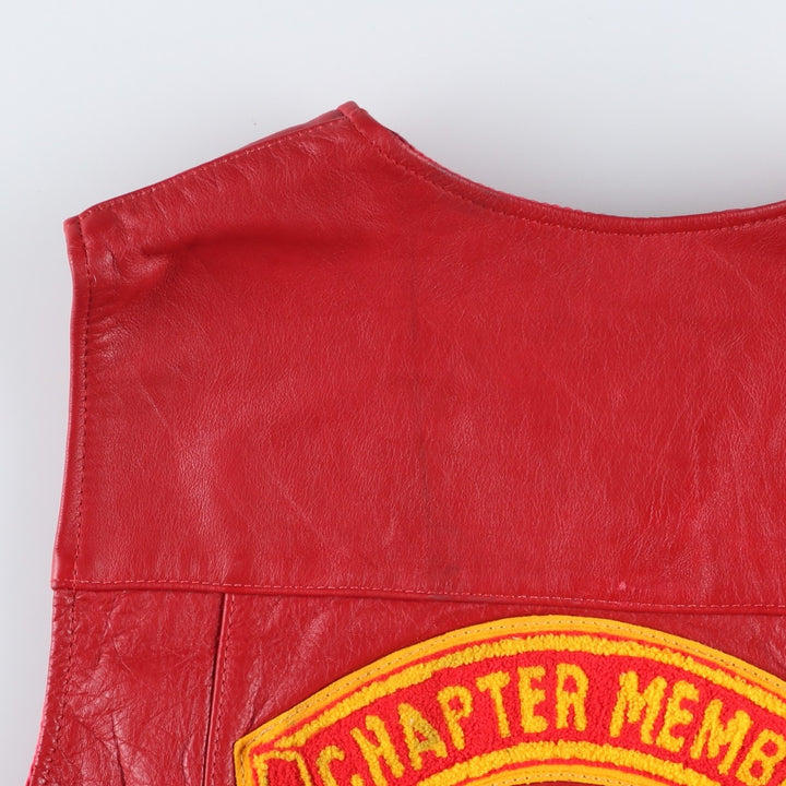 WOLFF OF CANADA Leather Vest, Made in Canada, Men's Size XL (approx.) genuine leather red type Vintage Second Hand