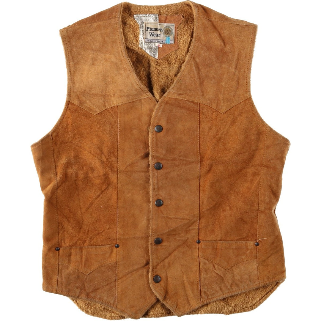 70s-80'S Pioneer Sheepskin Vest, Men's Size L (approx.), Vintage unclear brown type Vintage Second Hand