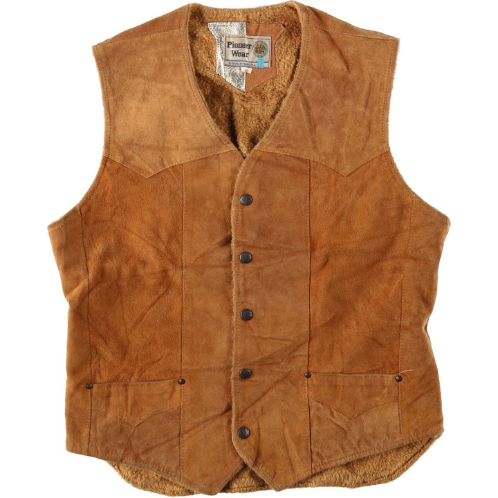 70s-80'S Pioneer Sheepskin Vest, Men's Size L (approx.), Vintage unclear brown type Vintage Second Hand