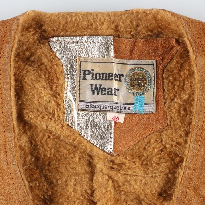 70s-80'S Pioneer Sheepskin Vest, Men's Size L (approx.), Vintage unclear brown type Vintage Second Hand
