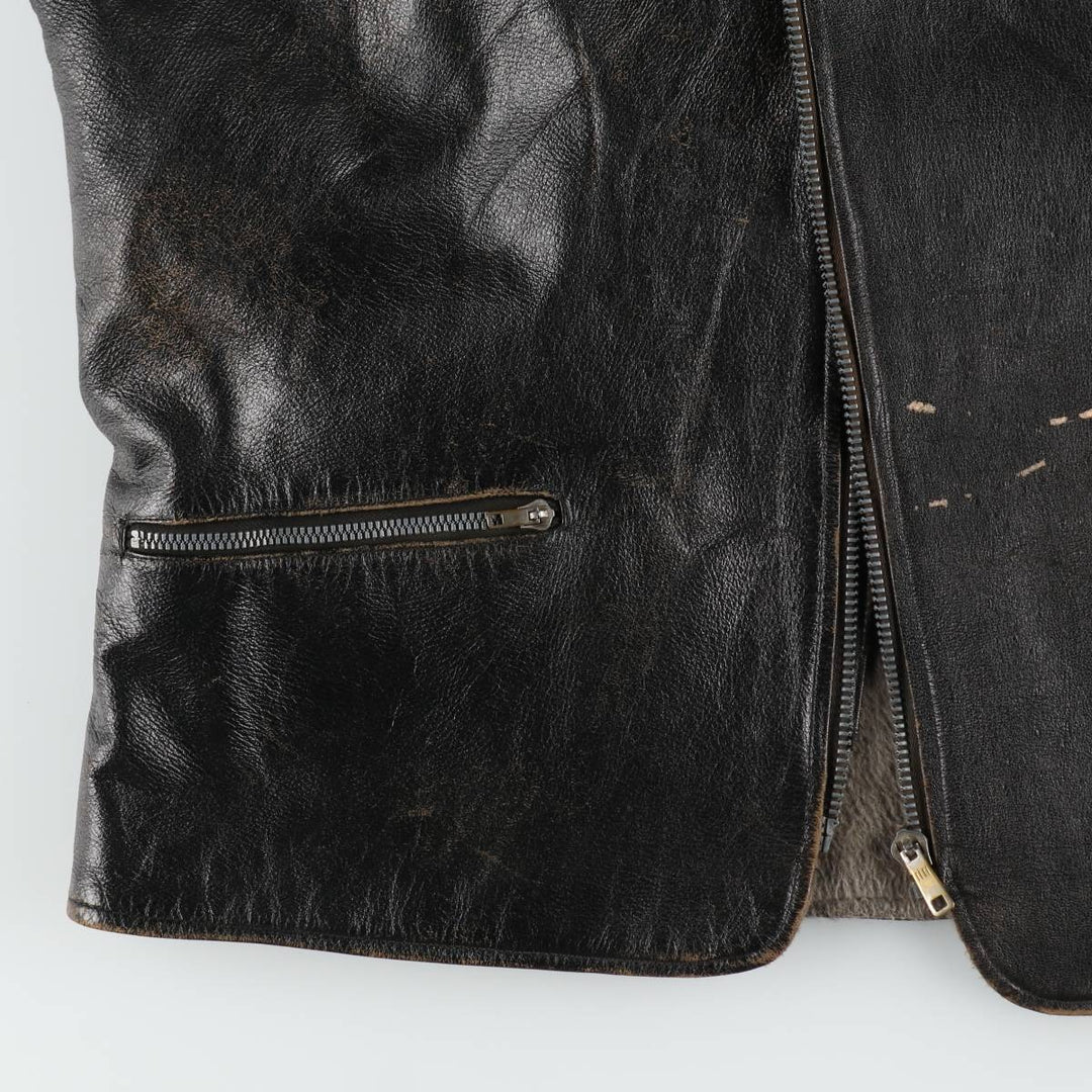 CGM Leather Vest, Men's Size M (Equivalent), Vintage unclear black type Vintage Second Hand