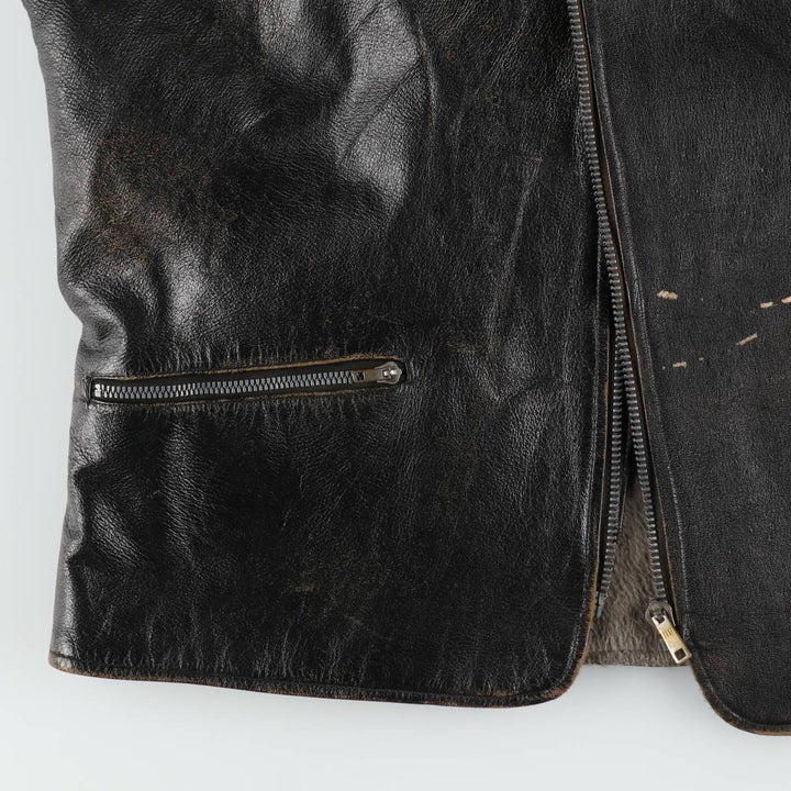 CGM Leather Vest, Men's Size M (Equivalent), Vintage unclear black type Vintage Second Hand