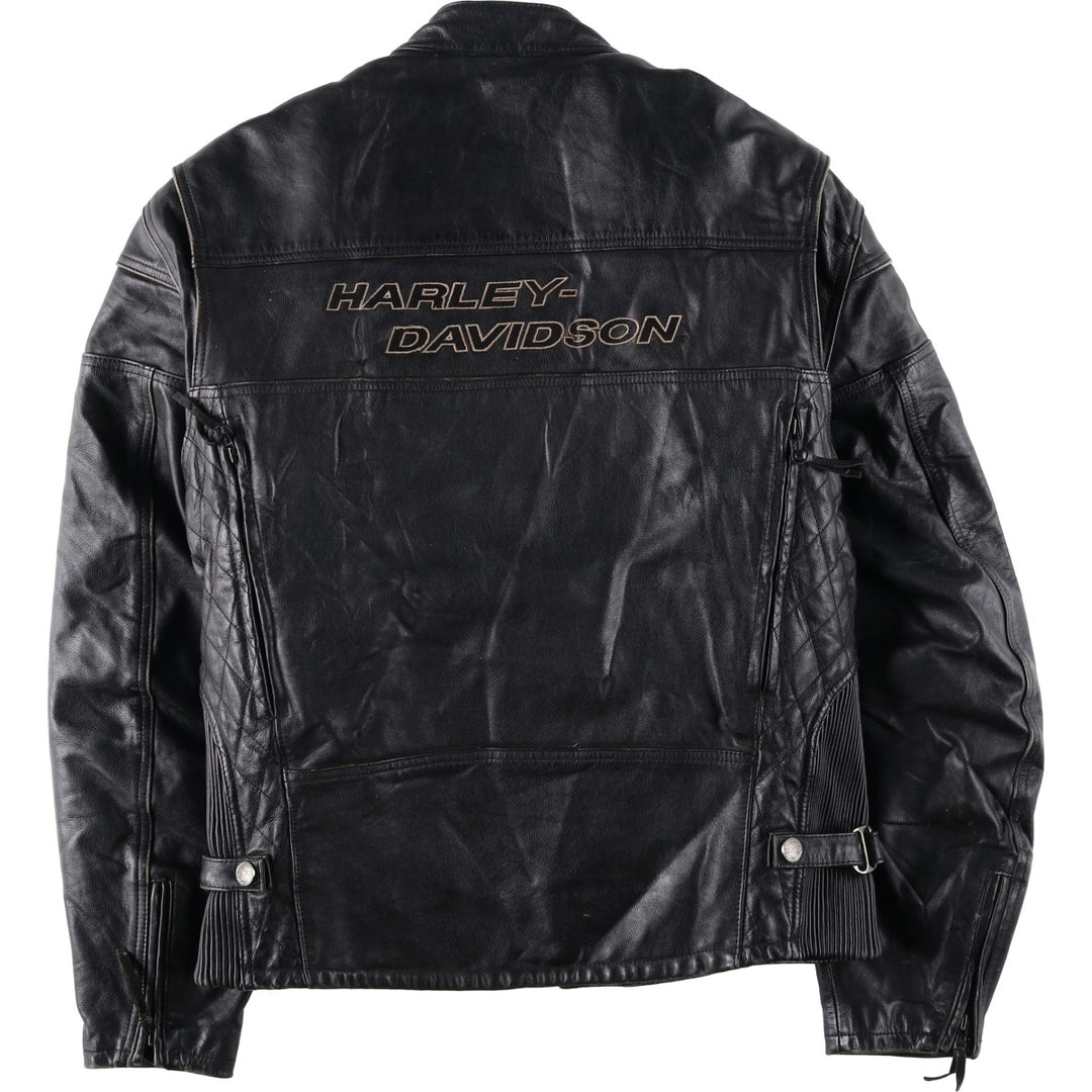 Harley-Davidson Single Rider Jacket, Men's XL genuine leather black type Vintage Second Hand