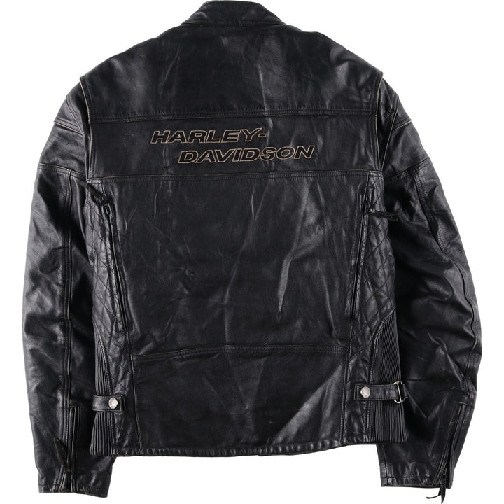 Harley-Davidson Single Rider Jacket, Men's XL genuine leather black type Vintage Second Hand