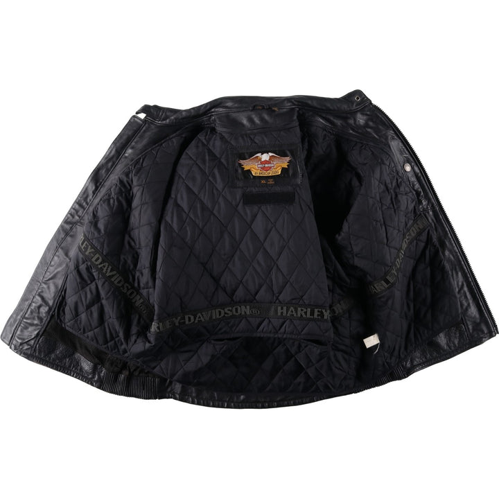Harley-Davidson Single Rider Jacket, Men's XL genuine leather black type Vintage Second Hand