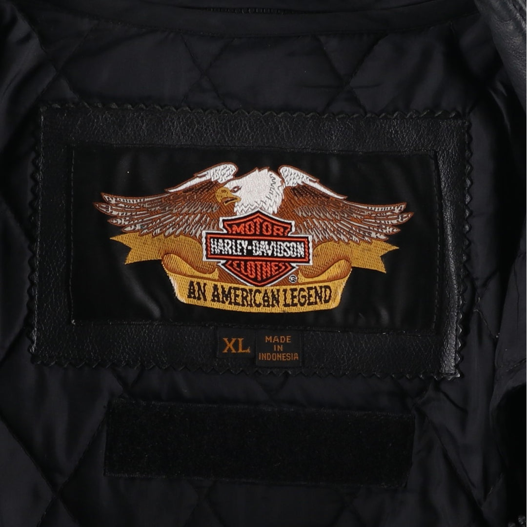 Harley-Davidson Single Rider Jacket, Men's XL genuine leather black type Vintage Second Hand