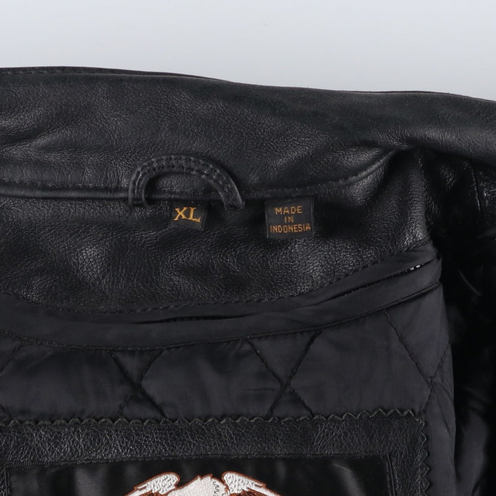 Harley-Davidson Single Rider Jacket, Men's XL genuine leather black type Vintage Second Hand