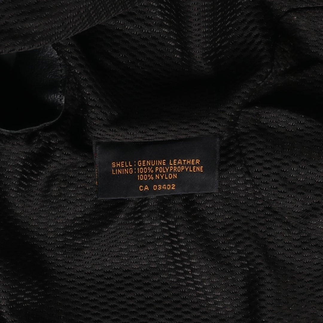 Harley-Davidson Single Rider Jacket, Men's XL genuine leather black type Vintage Second Hand