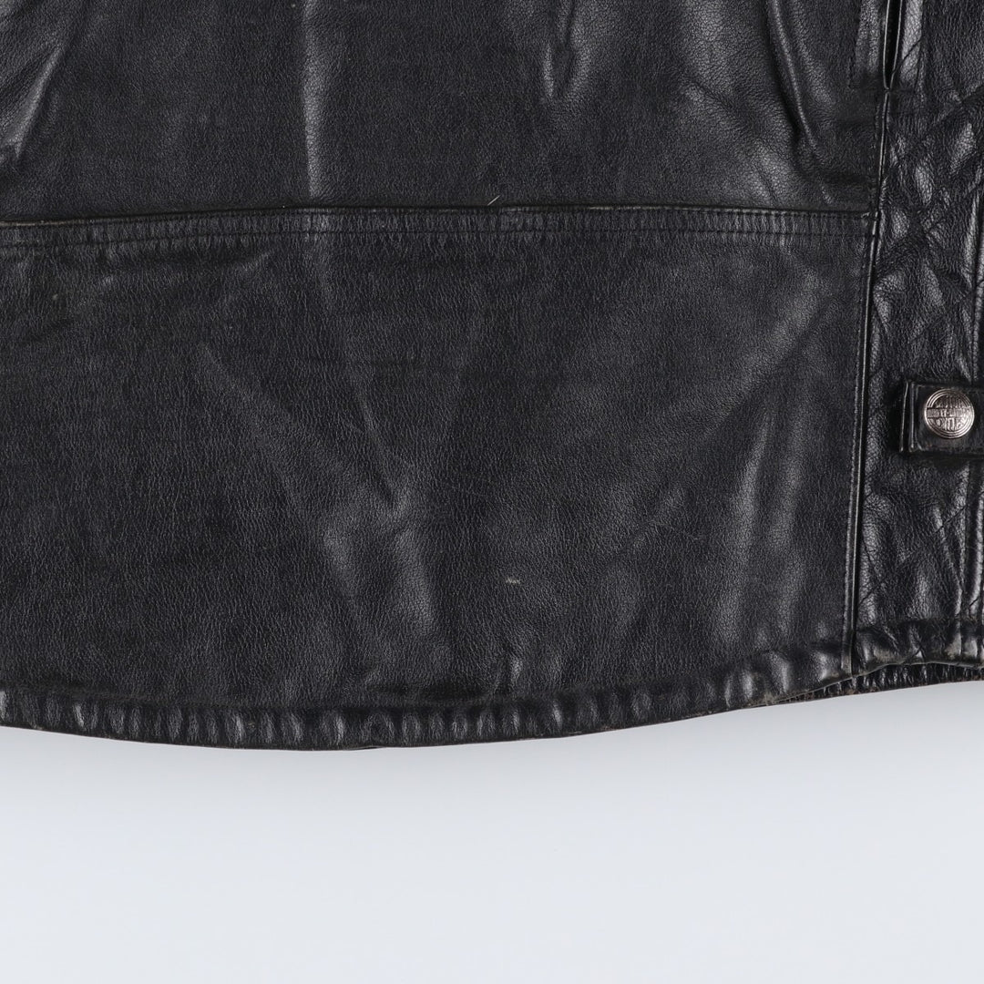 Harley-Davidson Single Rider Jacket, Men's XL genuine leather black type Vintage Second Hand