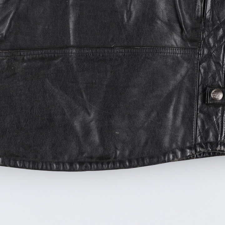 Harley-Davidson Single Rider Jacket, Men's XL genuine leather black type Vintage Second Hand