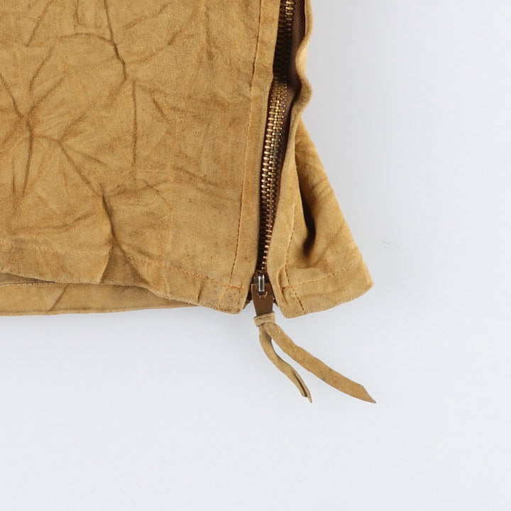 1950'S DEERSKIN TRADING POST Pullover Suede Leather Jacket with Fringe, Women's Size XL (Equivalent), Vintage unclear beige type brown Vintage Second Hand