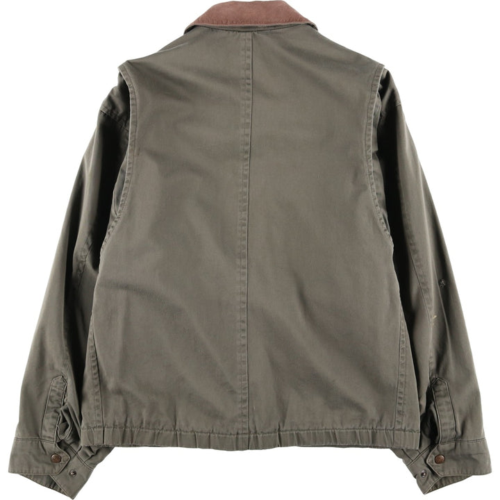 90s-00'S Eddie Bauer Collared Cotton Jacket, Men's Size S (Equivalent), Vintage cotton Khaki type Vintage Second Hand