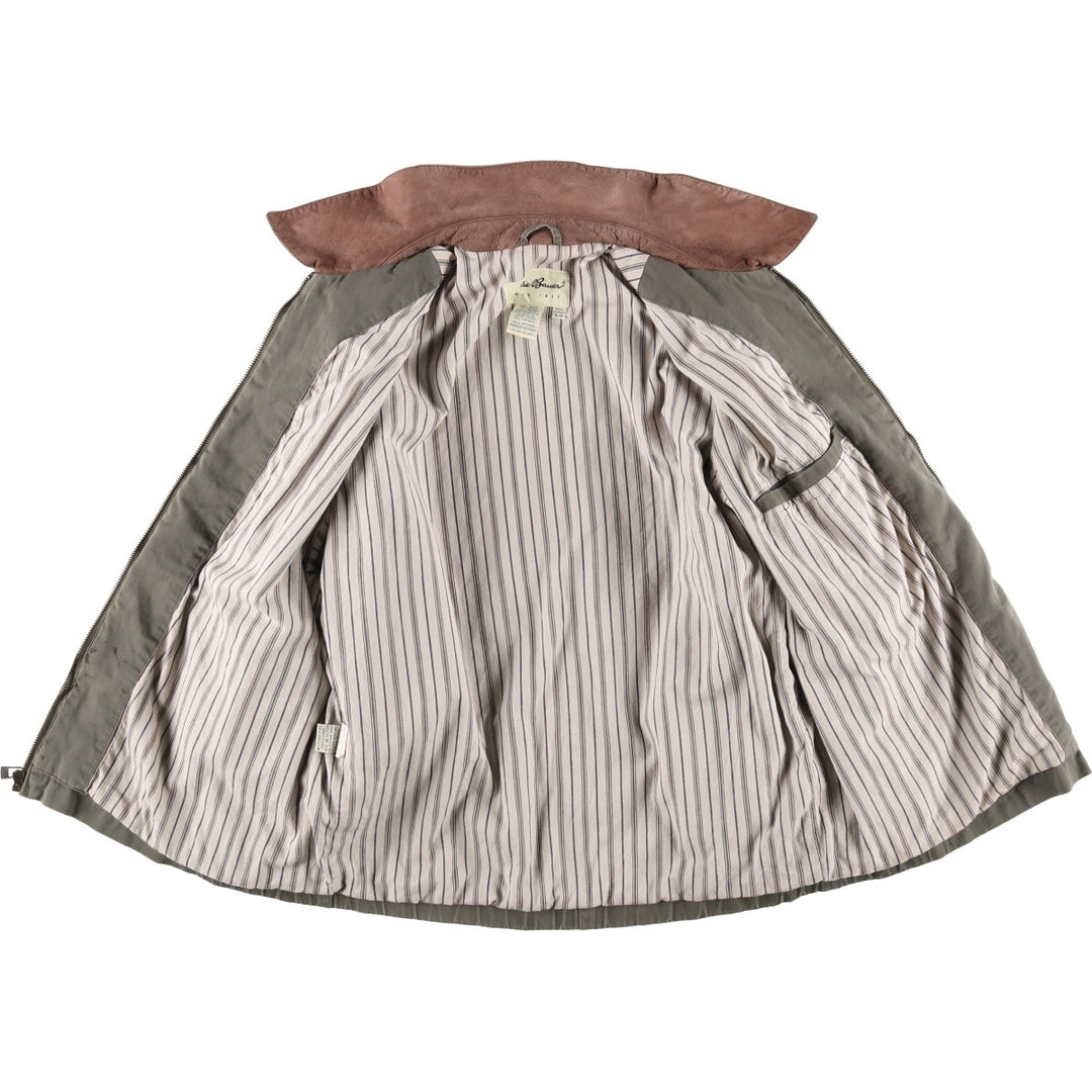90s-00'S Eddie Bauer Collared Cotton Jacket, Men's Size S (Equivalent), Vintage cotton Khaki type Vintage Second Hand