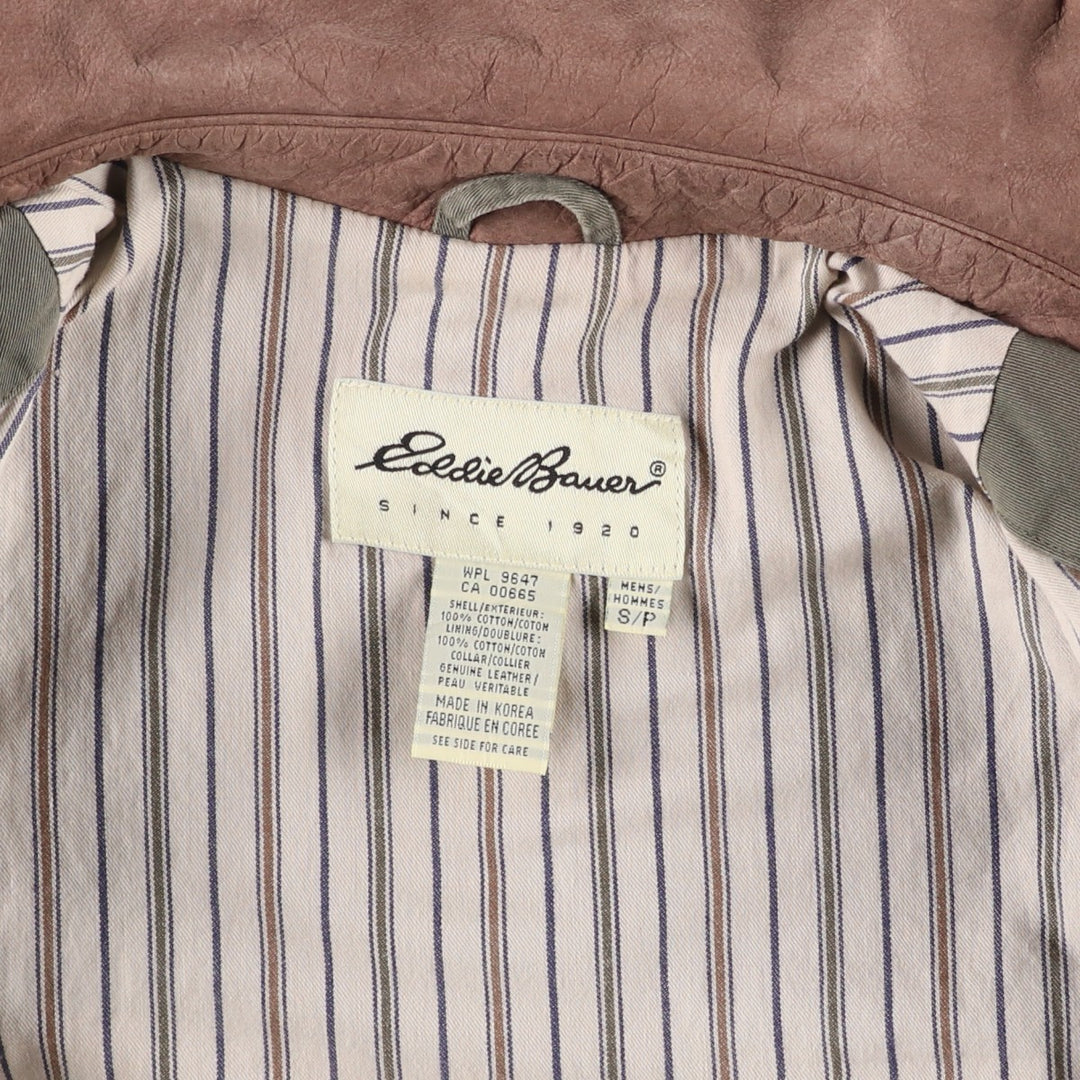 90s-00'S Eddie Bauer Collared Cotton Jacket, Men's Size S (Equivalent), Vintage cotton Khaki type Vintage Second Hand