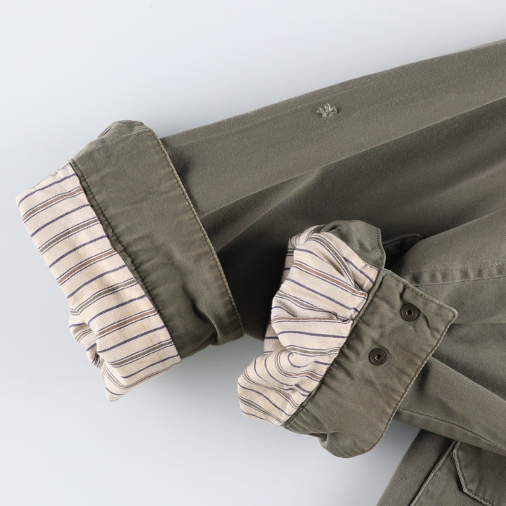 90s-00'S Eddie Bauer Collared Cotton Jacket, Men's Size S (Equivalent), Vintage cotton Khaki type Vintage Second Hand