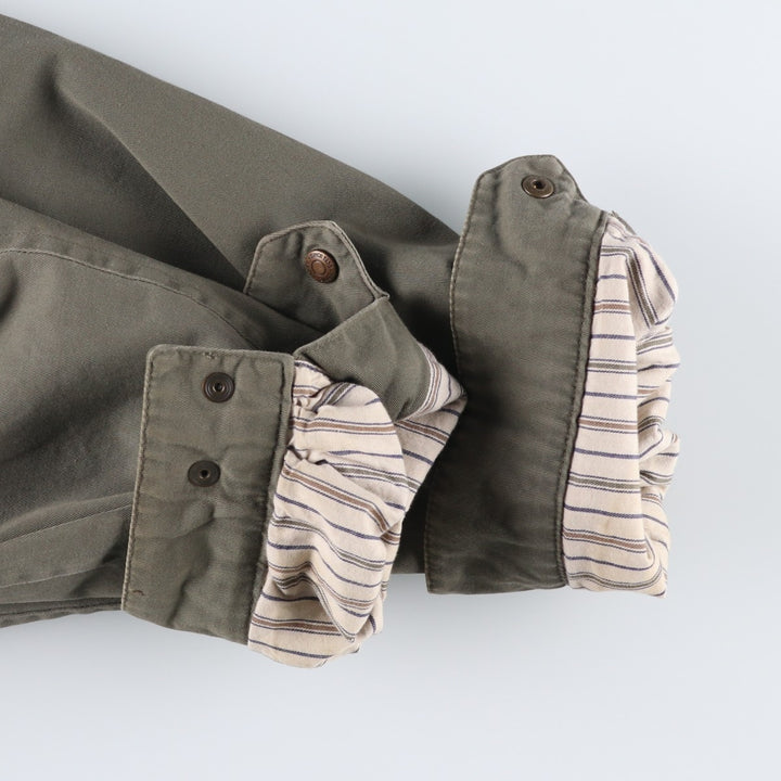 90s-00'S Eddie Bauer Collared Cotton Jacket, Men's Size S (Equivalent), Vintage cotton Khaki type Vintage Second Hand