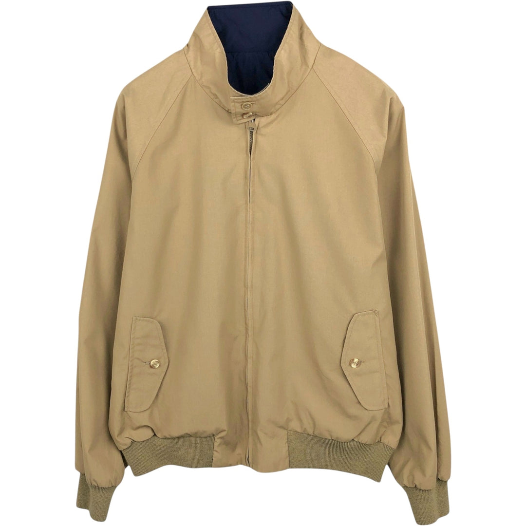 ~2000'S Lands' End Reversible Harrington Jacket Swing Top, Men's Size L (approx.) polyester Beige type Vintage Second Hand