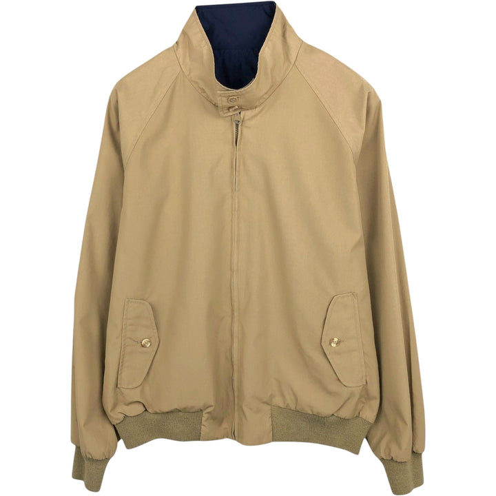 ~2000'S Lands' End Reversible Harrington Jacket Swing Top, Men's Size L (approx.) polyester Beige type Vintage Second Hand