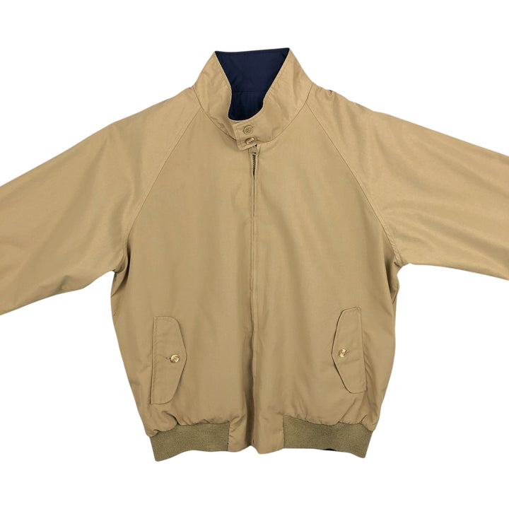 ~2000'S Lands' End Reversible Harrington Jacket Swing Top, Men's Size L (approx.) polyester Beige type Vintage Second Hand