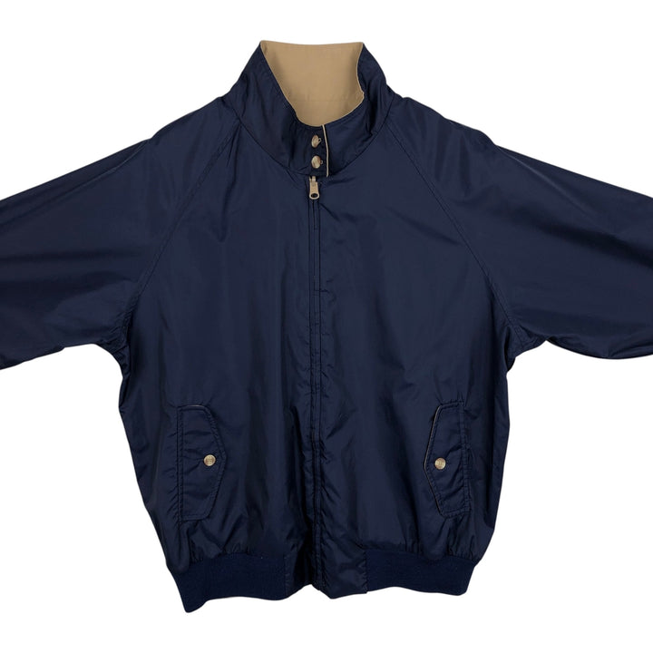 ~2000'S Lands' End Reversible Harrington Jacket Swing Top, Men's Size L (approx.) polyester Beige type Vintage Second Hand