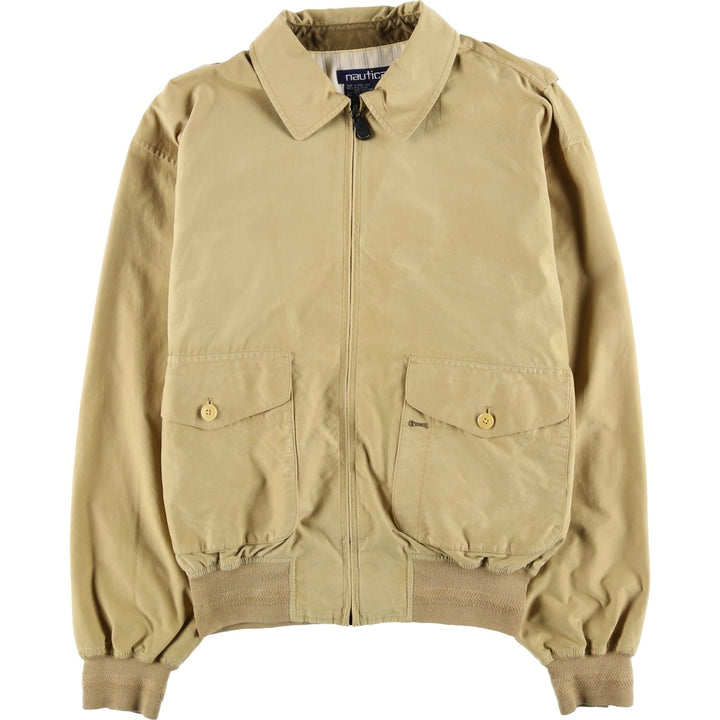 90'S Vintage Nautica Swing Top Sports Jacket, Men's Size Medium Nylon Beige type Vintage Second Hand